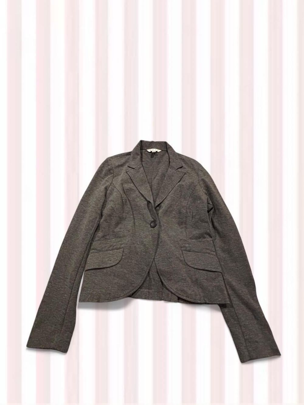 CAbi Charcoal Gray Single-Button Blazer